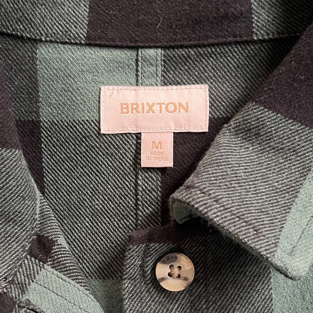 Brixton Bowery 100% Organic Cotton Shirt Jacket - Emerald Green & Black Plaid - Picture 4 of 6
